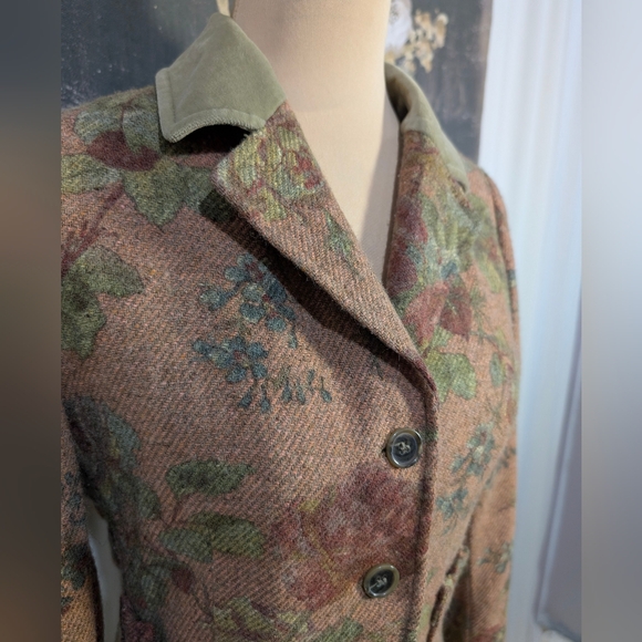 Etro Gobelins Tailored Jacket Blazer Wool Silk Blend Elbow Patch Folklore Size44 - Picture 2 of 8